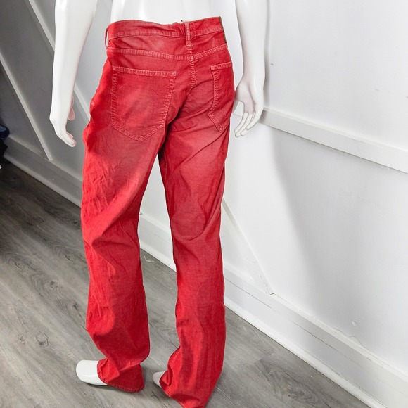 True Religion Geno Slim Straight Corduroy Pants Mens 40 Red - Picture 2 of 12